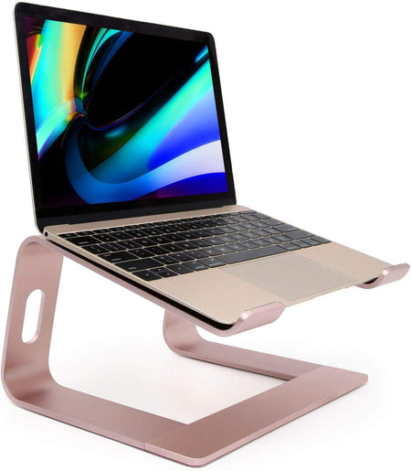 Laptop Stand, Ergonomic Aluminum Laptop Mount Computer Stand, Detachable Laptop Riser,Notebook Holder Stand Compatible with Macbook Pro/Air HP Lenovo Samsung Huawei ,All 10-17.3" Laptops(Rose Gold)
