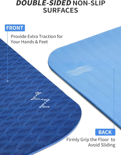Load image into Gallery viewer, Large Yoga Mat (6'X 4'), Extra Wide Workout Mat for Men and Women, 1/3 &amp;1/4 Thick Exercise Fitness TPE Mat for Home Gym, Yoga, Pilates, Workout
