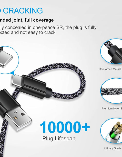 Load image into Gallery viewer, Type C Charger Fast Charger for Samsung Galaxy S23 S22 S21 S20 A53 A13 A12 A32 A52 A51,LG Stylo 6 5,Moto G Pure/G Power/G Stylus/G Play,Quick Charge 3.0 Car Charger Wall Adapter +3FT 6FT USB C Cable
