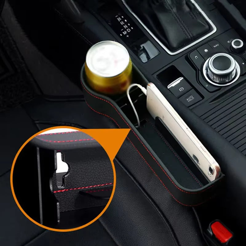 LuxPocket™ Leather Car Seat Gap Organizer – Declutter Your Drive in Style
