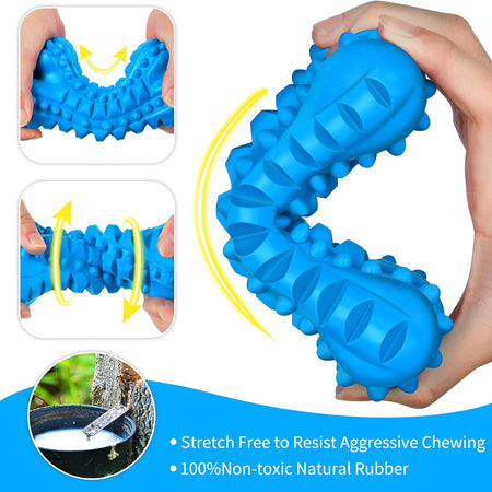 Dog Toys for Aggressive Chewers Large Breed, Durable Dog Chew Toy, Nearly Indestructible Dog Toys for Large Dogs, Tough Natural Rubber Puppy Chew Toys for Medium Dog Teeth Cleaning