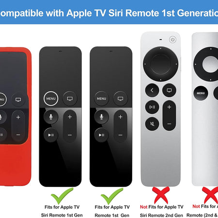 Silicone Case Compatible with Apple TV 4K 4Th 5Th Generation Siri Remote - Anti-Slip Shock Proof Soft Remote Cover Case Compatible with Apple TV 4K 4Th 5Th Gen Siri Remote Controller -Red