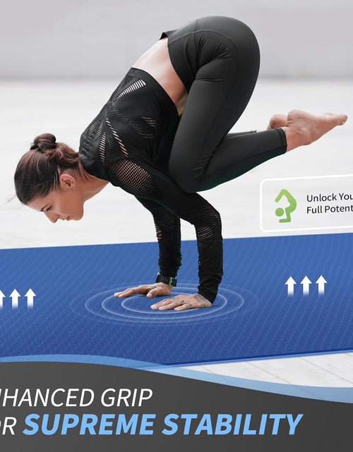 Load image into Gallery viewer, Large Yoga Mat (6'X 4'), Extra Wide Workout Mat for Men and Women, 1/3 &amp;1/4 Thick Exercise Fitness TPE Mat for Home Gym, Yoga, Pilates, Workout
