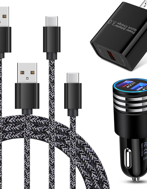 Load image into Gallery viewer, Type C Charger Fast Charger for Samsung Galaxy S23 S22 S21 S20 A53 A13 A12 A32 A52 A51,LG Stylo 6 5,Moto G Pure/G Power/G Stylus/G Play,Quick Charge 3.0 Car Charger Wall Adapter +3FT 6FT USB C Cable
