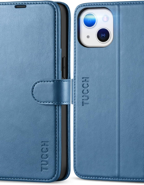 Load image into Gallery viewer, Case for Iphone 13 Wallet Case 5G, RFID Blocking Card Slot Holder [TPU Interior Protective Case], Magnetic Folio PU Leather Stand Flip Cover Compatible with Iphone 13 6.1" 2021, Lake Blue
