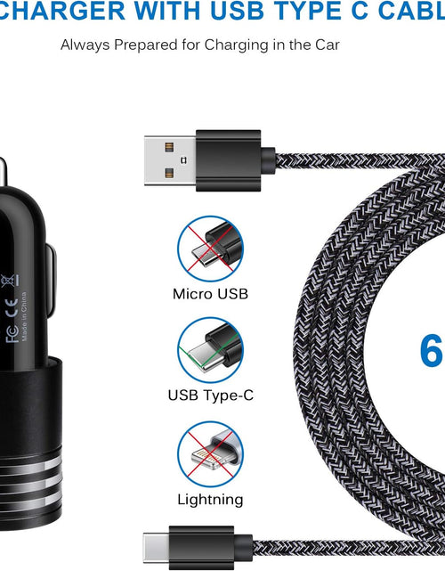 Load image into Gallery viewer, Type C Charger Fast Charger for Samsung Galaxy S23 S22 S21 S20 A53 A13 A12 A32 A52 A51,LG Stylo 6 5,Moto G Pure/G Power/G Stylus/G Play,Quick Charge 3.0 Car Charger Wall Adapter +3FT 6FT USB C Cable
