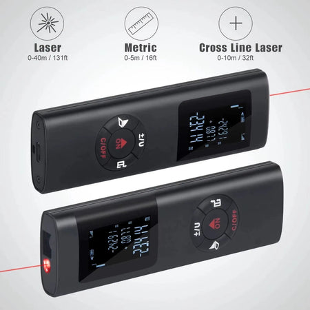 40M/60M Mini Smart Laser Distance Meter Measure Infrared Rangefinder USB Rechargeable Handheld Portable Laser Range Finder Tools