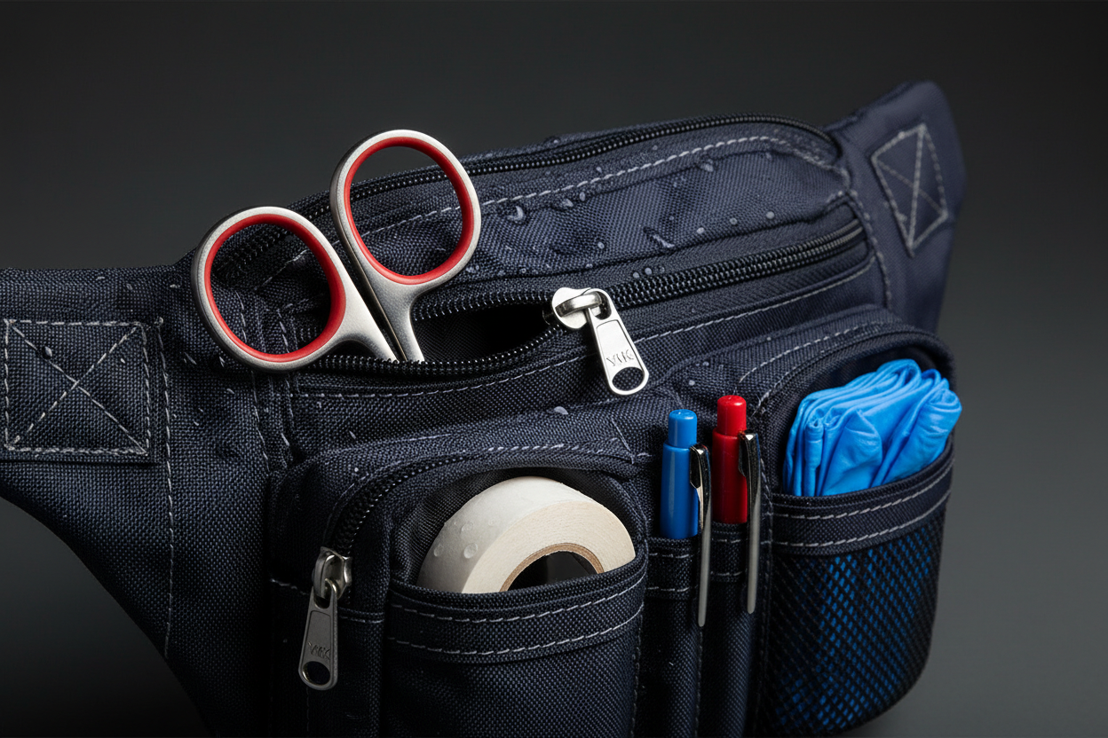 Close-up detail of nursing fanny pack