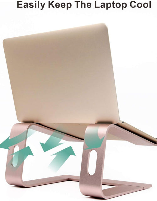 Load image into Gallery viewer, Laptop Stand, Ergonomic Aluminum Laptop Mount Computer Stand, Detachable Laptop Riser，Notebook Holder Stand Compatible with Macbook Pro/Air HP Lenovo Samsung Huawei ，All 10-17.3" Laptops(Rose Gold)
