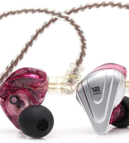 KZ ZSX 5BA+1DD 6 Driver Hybrid In-Ear Hifi Earphones with Zinc Alloy Faceplate, 0.75Mm 2 Pin Detachable Cable for Audiophile Musician (Without Mic, Purple)