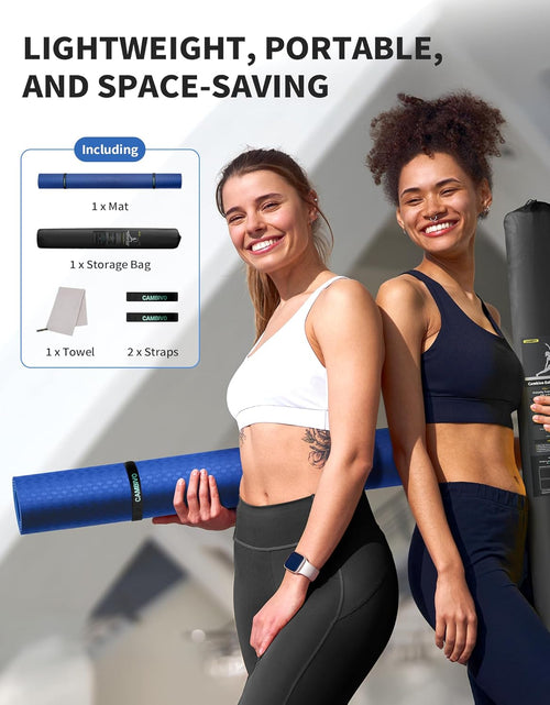 Load image into Gallery viewer, Large Yoga Mat (6'X 4'), Extra Wide Workout Mat for Men and Women, 1/3 &amp;1/4 Thick Exercise Fitness TPE Mat for Home Gym, Yoga, Pilates, Workout
