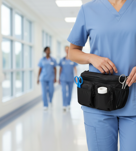 Nurse wearing nursing fanny pack